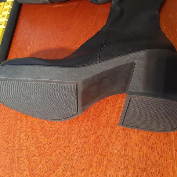 NEW ! Steve Madden Women Baily Over Knee High Platform Boot Black Size 9.5 - Picture 3 of 6